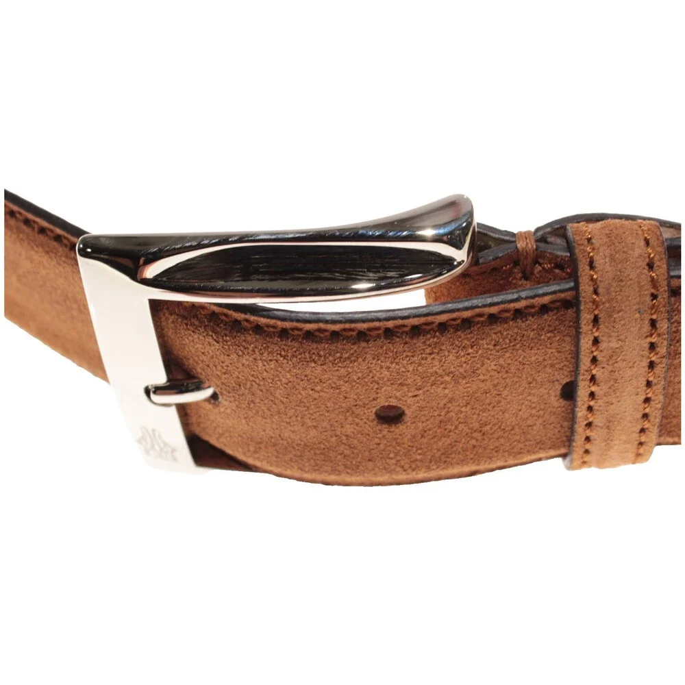 Di Bianco NWT Cut to Size Dress Belt In Solid Brown Suede Leather One Size
